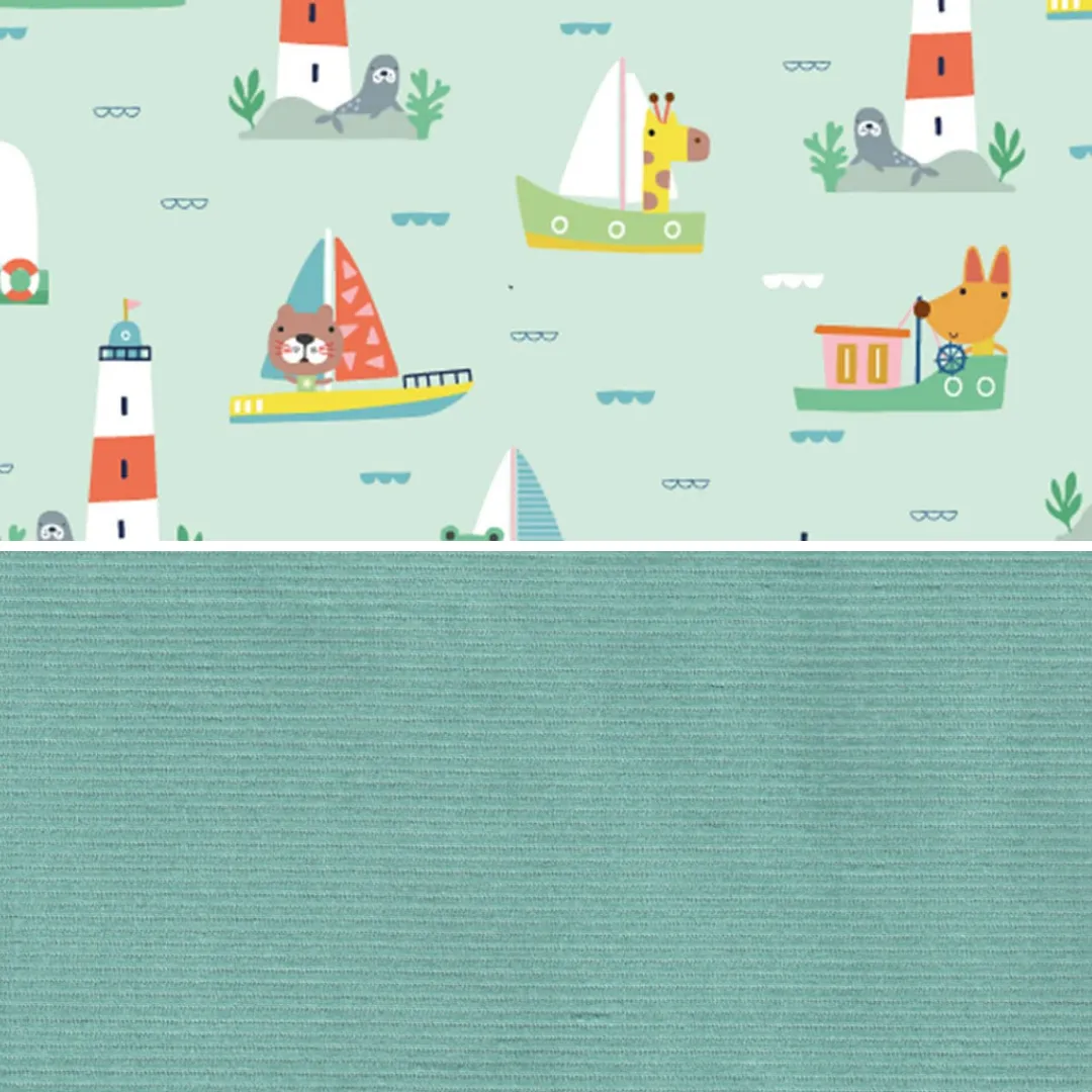 Turquoise Corduroy Pinafore Dress (Pre-order)