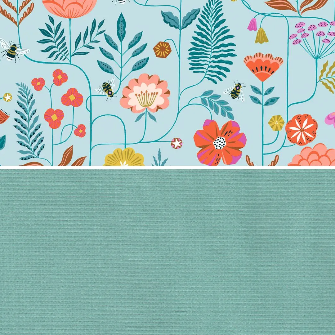 Turquoise Corduroy Pinafore Dress (Pre-order)