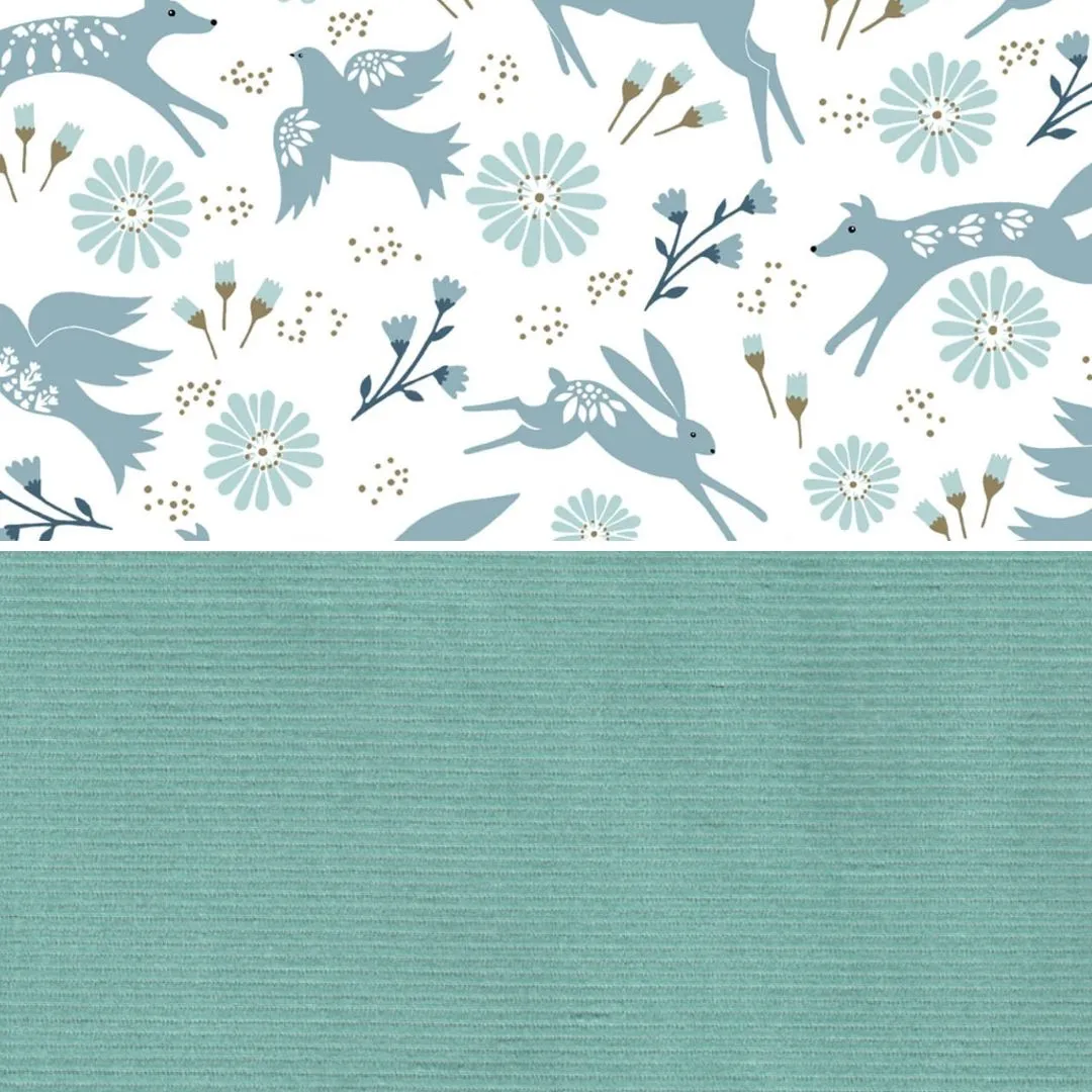 Turquoise Corduroy Pinafore Dress (Pre-order)