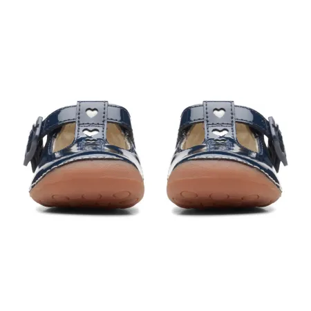 UK 2.5 Navy Patent Tiny Beat T Bar