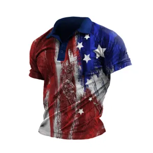 USA FALG PRINTED POLO SHIRT