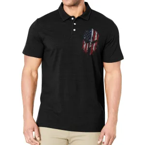 USA FLAG SPARTAN GRAPHIC POLO SHIRT