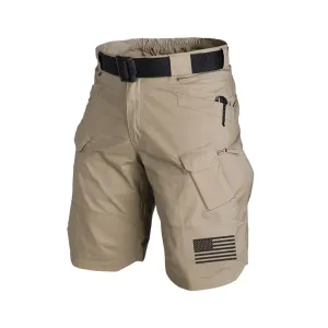 USA FLAG TACTICAL MULTI POCKETS 11'' INSEAM PERFORMANCE CARGO SHORTS WITH BUCKLE BELT
