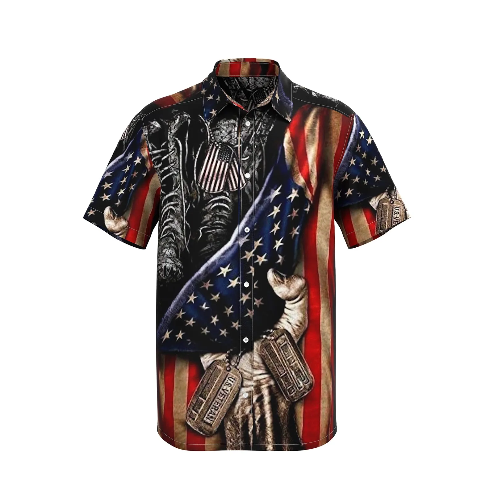USA FLAG VETERAN PRINTED SHIRT