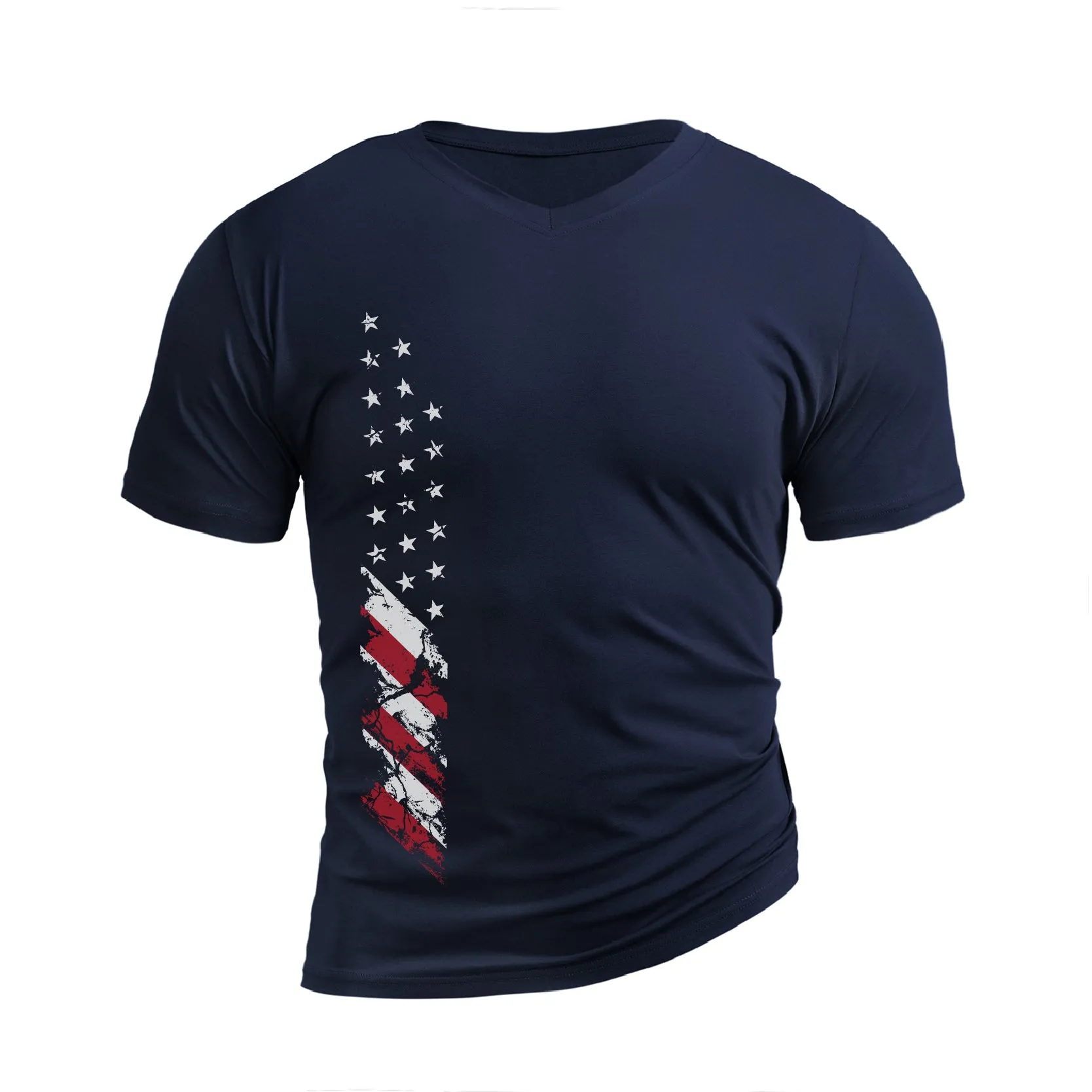 USA FLAG WATERPROOF V-NECK GRAPHIC TEE