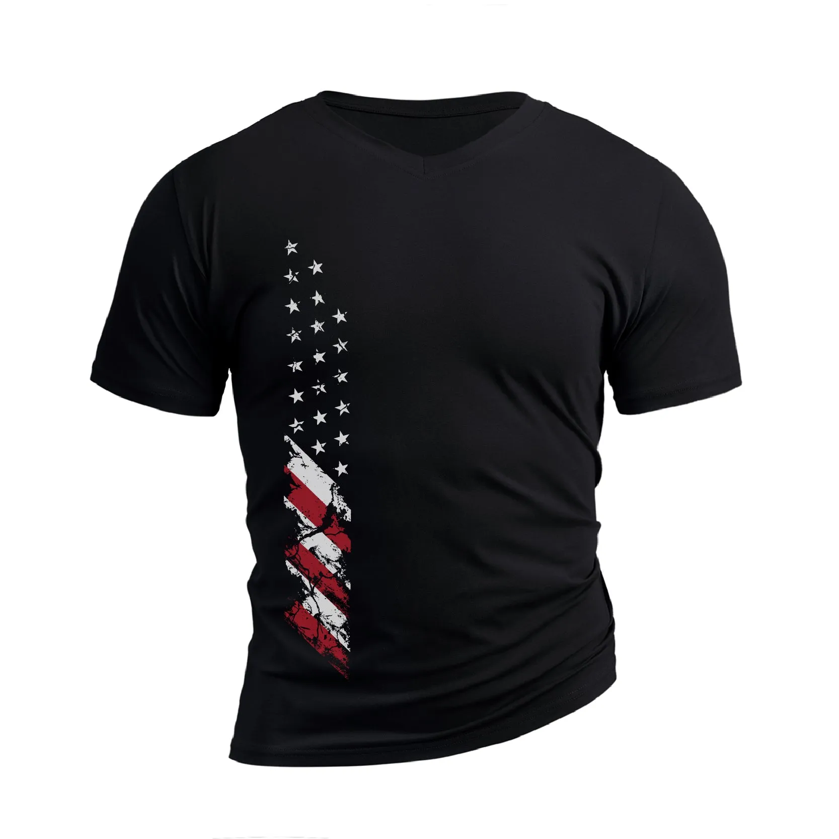 USA FLAG WATERPROOF V-NECK GRAPHIC TEE