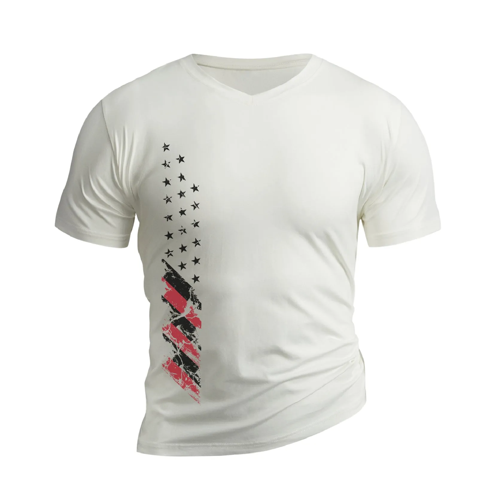 USA FLAG WATERPROOF V-NECK GRAPHIC TEE