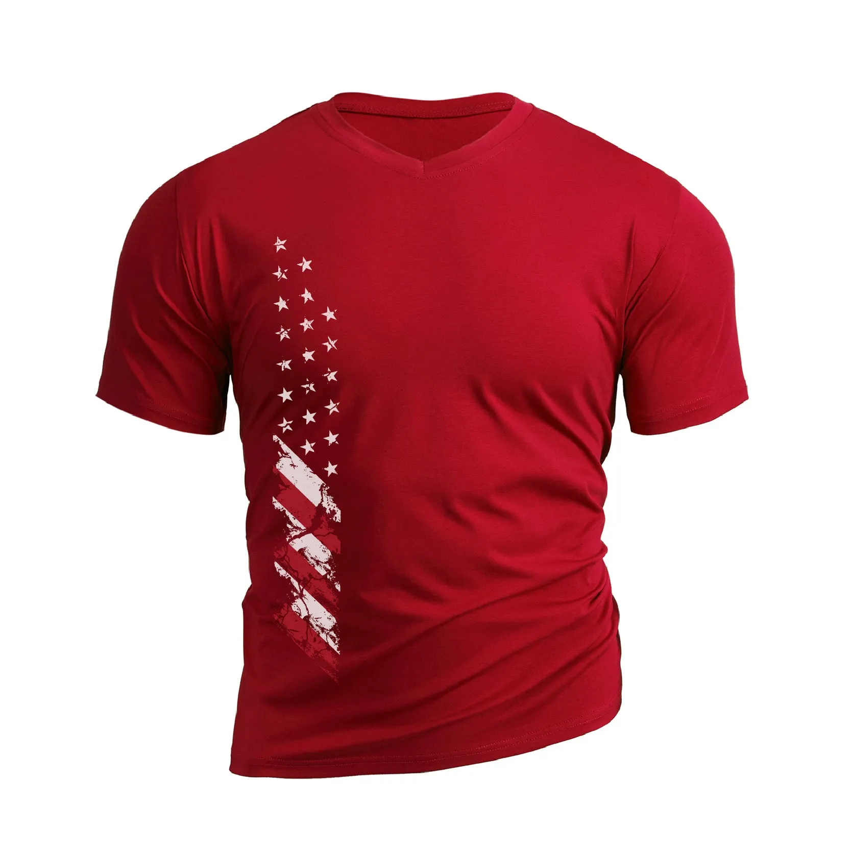USA FLAG WATERPROOF V-NECK GRAPHIC TEE