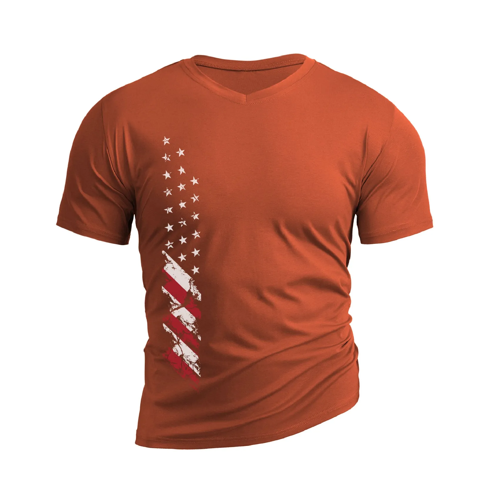 USA FLAG WATERPROOF V-NECK GRAPHIC TEE