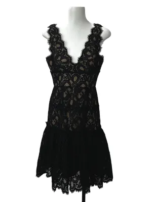 V-Neck Lace Flare Out Dress