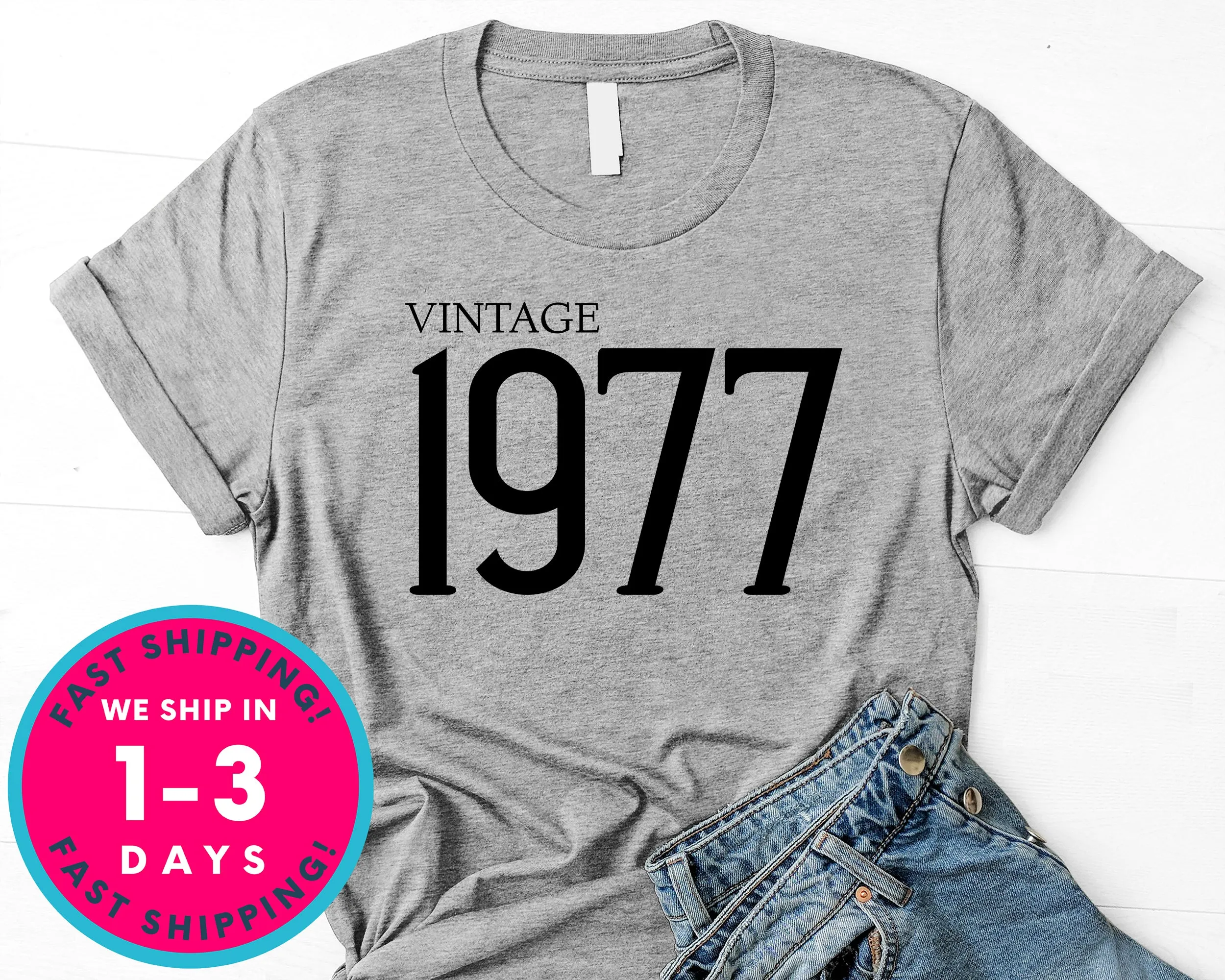 Vintage 1977 T-Shirt - Birthday Shirt