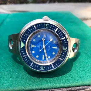 Vintage Aquadive 1000 Blue Stainless Steel Automatic Diving Wristwatch Circa 1960s