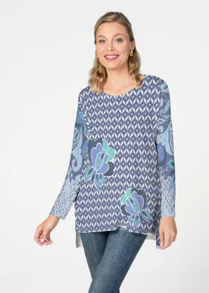 Vintage Blooms Blue (8060) ~ Slouchy Butterknit Top
