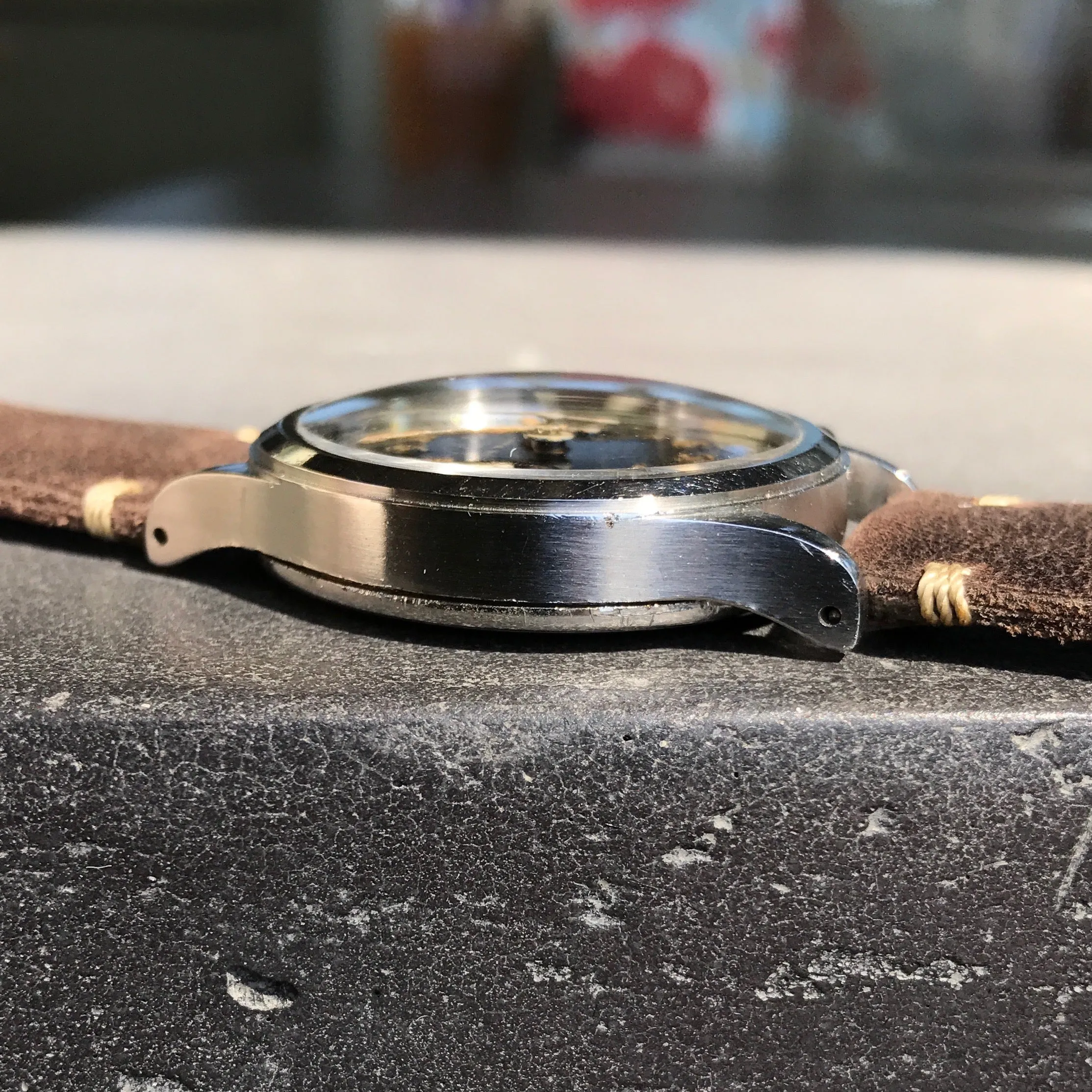 Vintage Bovet Mono-Rattrapante Steel Valjoux 84 Chronograph Black 38mm Leather Wristwatch