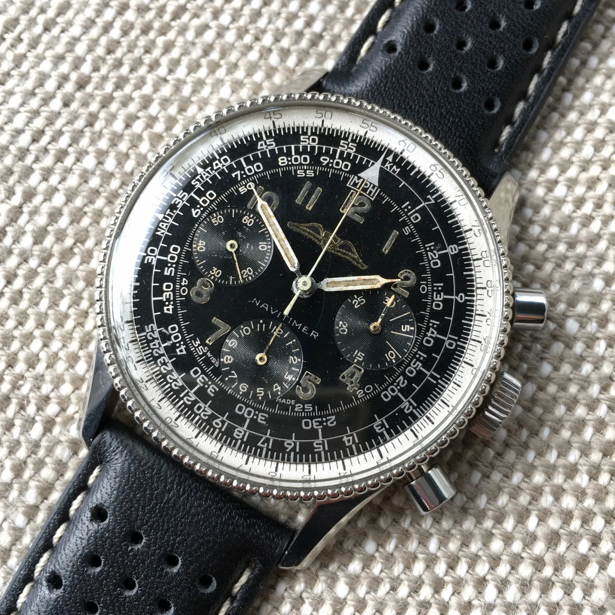 Vintage Breitling Navitimer 806 Steel Venus 178 Chronograph 1958 AOPA Wristwatch