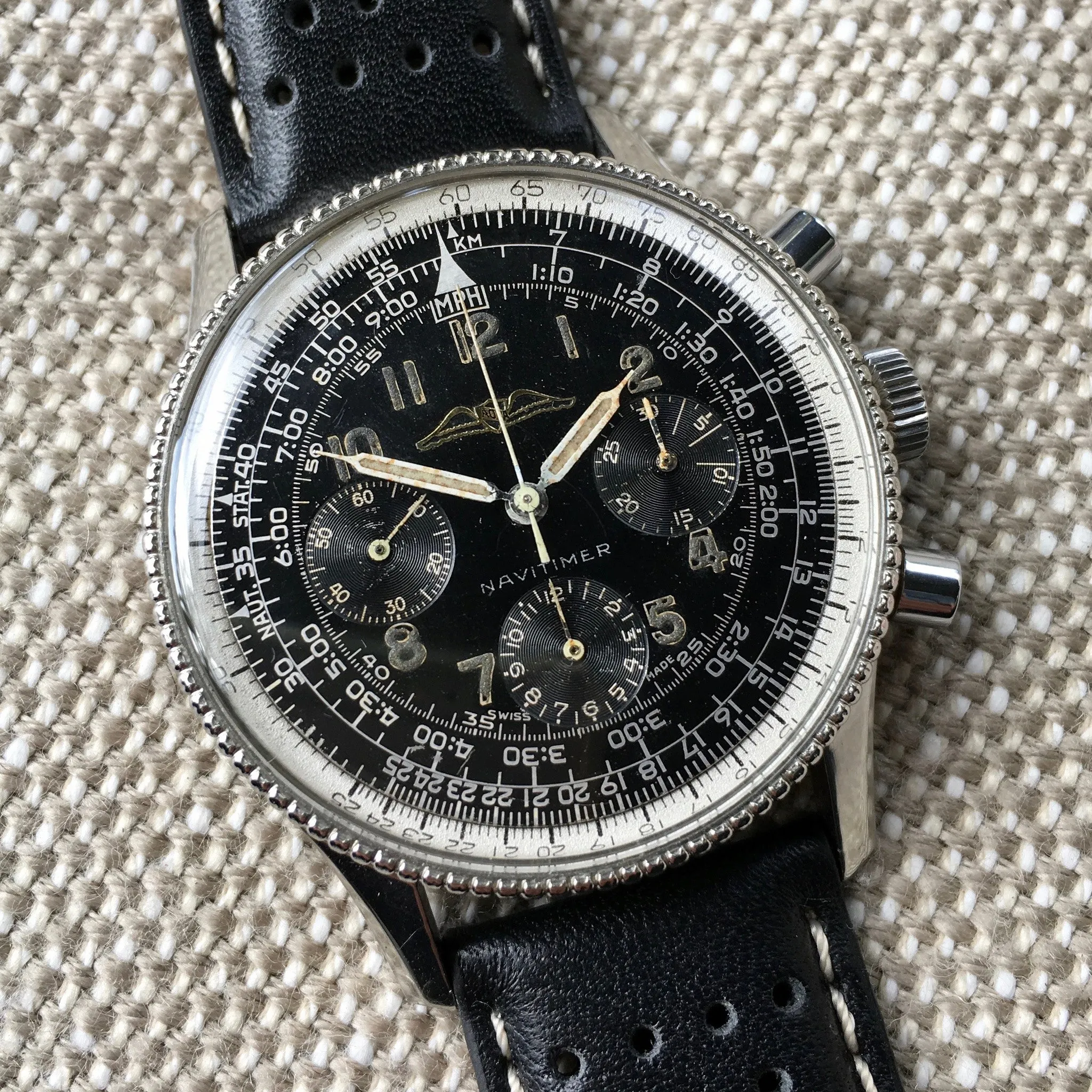 Vintage Breitling Navitimer 806 Steel Venus 178 Chronograph 1958 AOPA Wristwatch