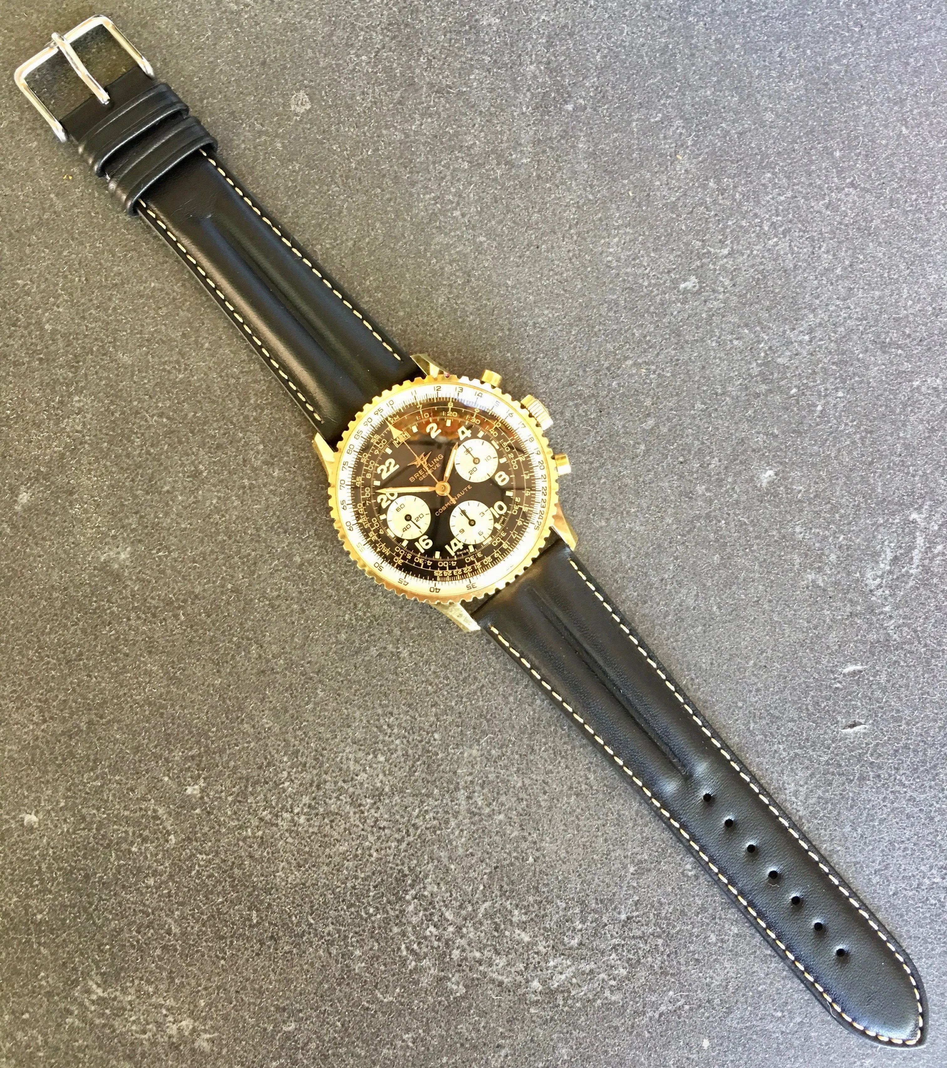 Vintage Breitling Navitimer 809 Cosmonaute Chronogrpaph Gold Top LNOS Wristwatch