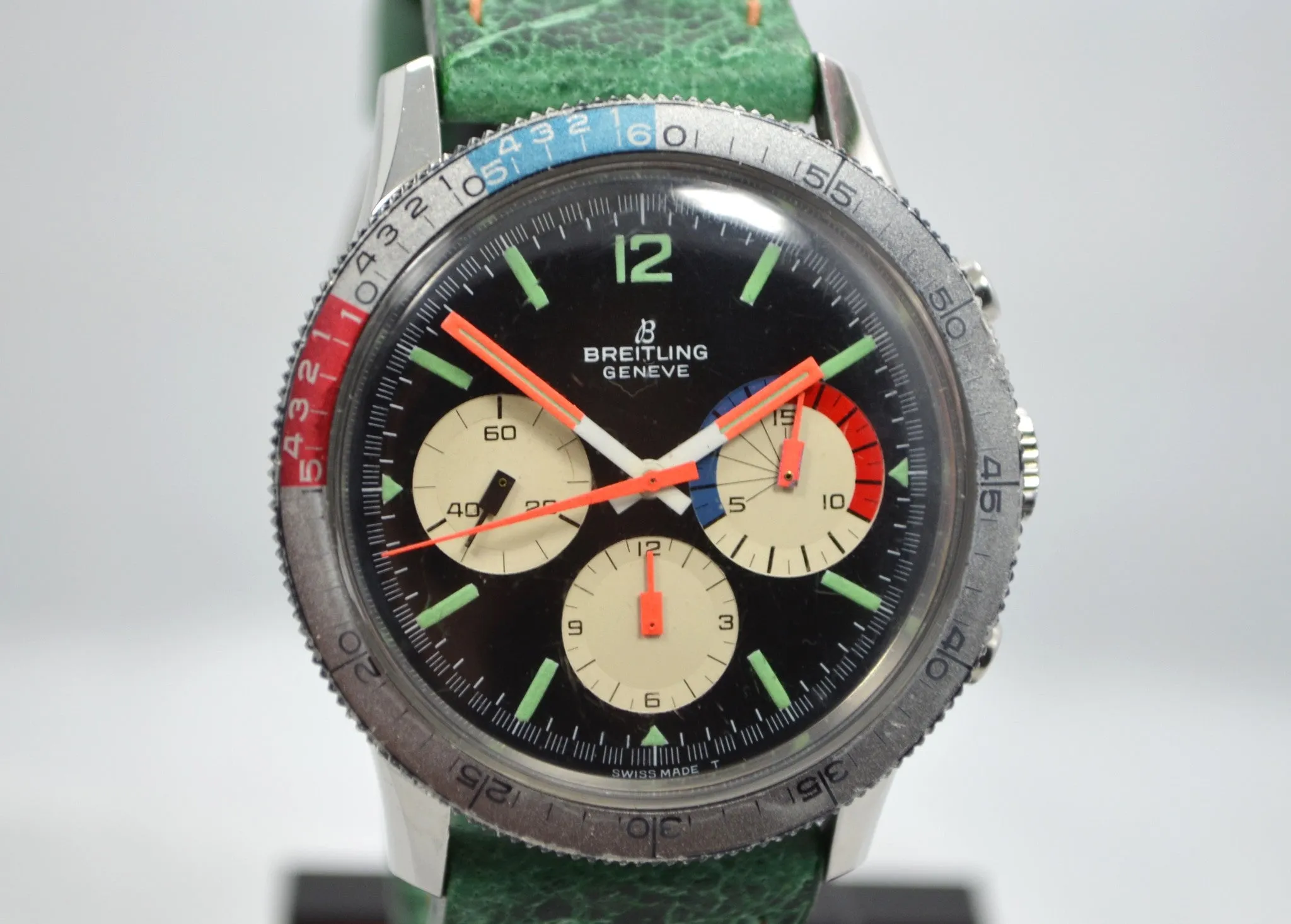 Vintage Breitling Steel Chronograph 7650 Co-Pilot Venus 178 Wristwatch 1960s