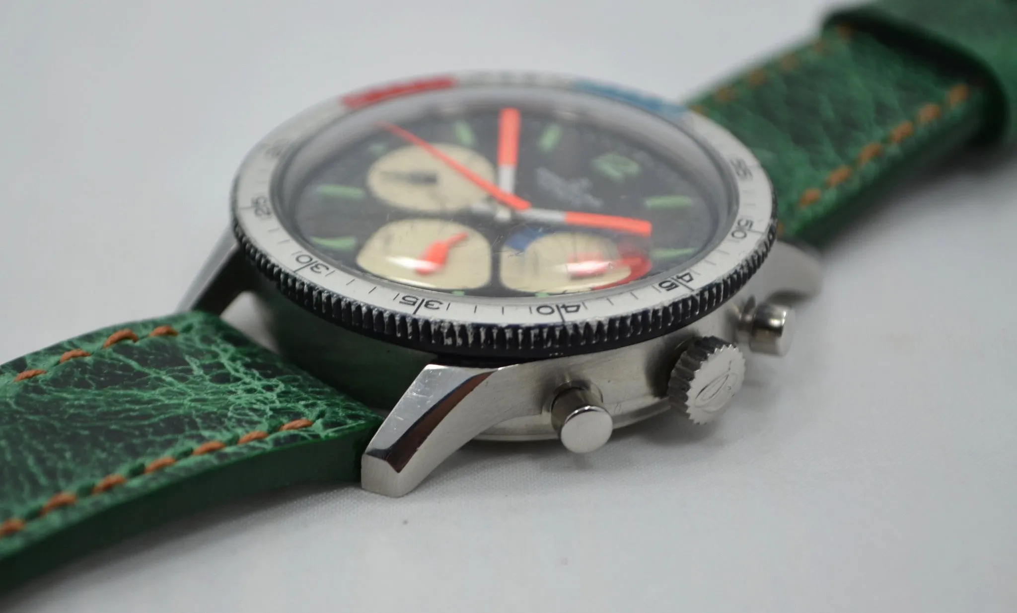 Vintage Breitling Steel Chronograph 7650 Co-Pilot Venus 178 Wristwatch 1960s