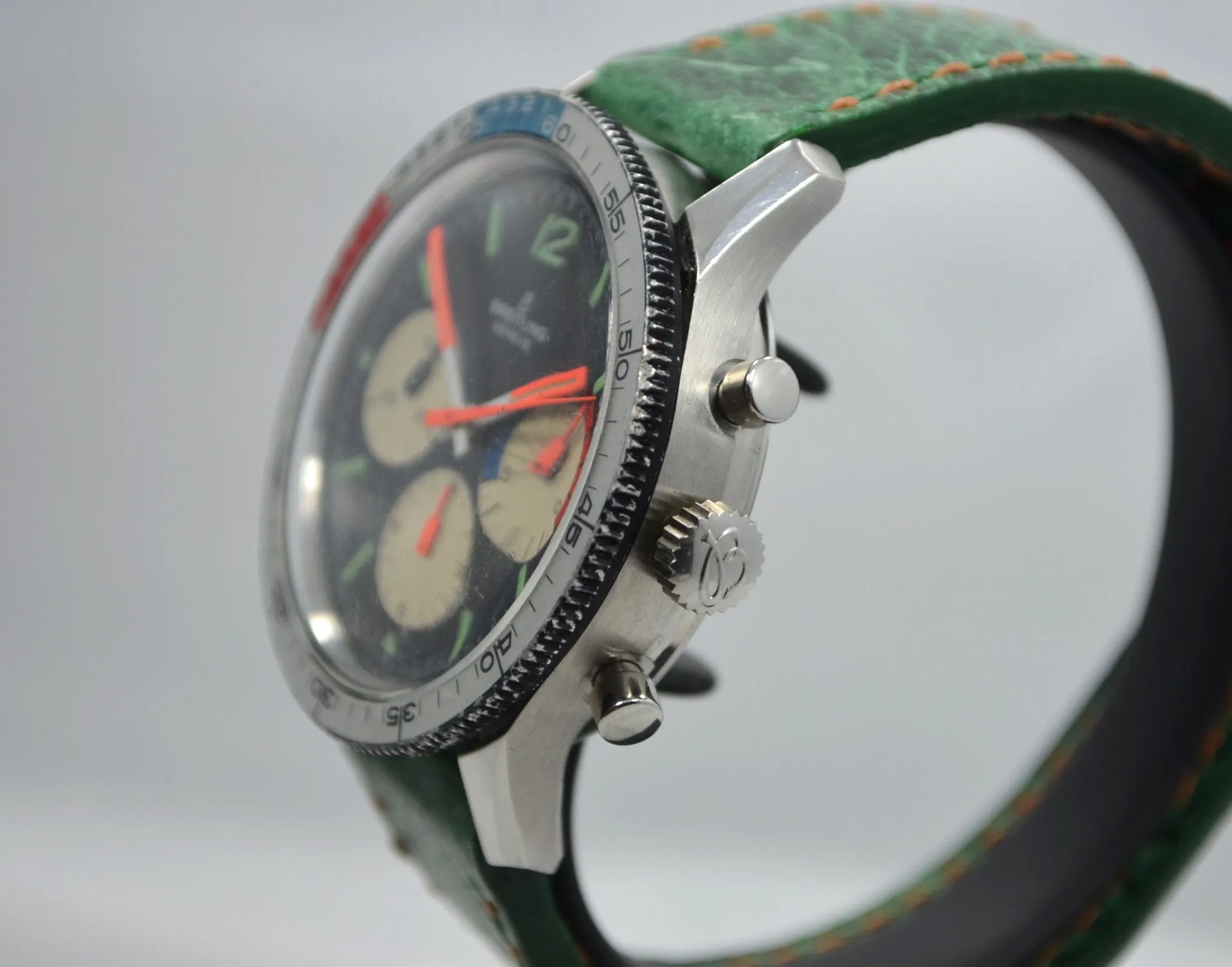 Vintage Breitling Steel Chronograph 7650 Co-Pilot Venus 178 Wristwatch 1960s