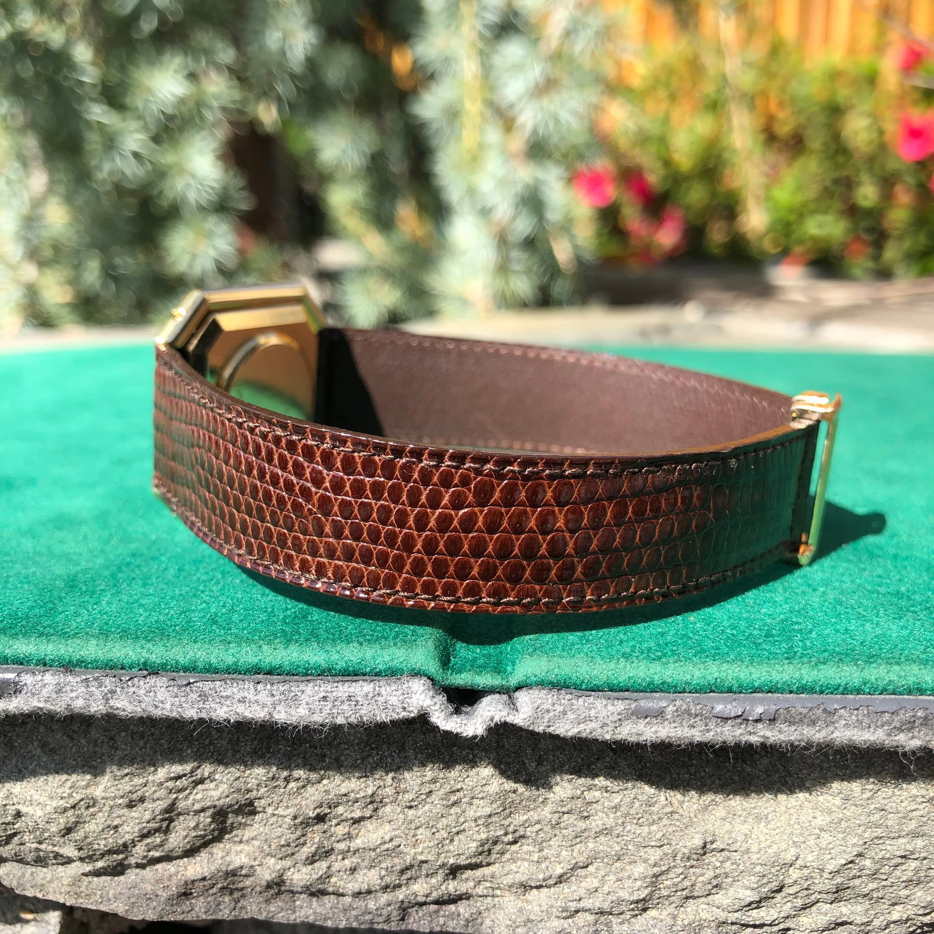 Vintage Cartier Ceinture Automatic 18K Yellow Gold Jumbo Leather Deployment Wristwatch