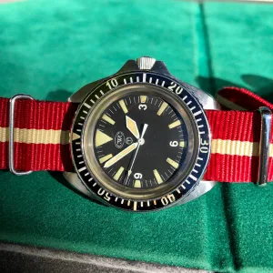 Vintage CWC Cabot Watch Company Milsub Divers Automatic 0977.165 Wristwatch Circa 1982