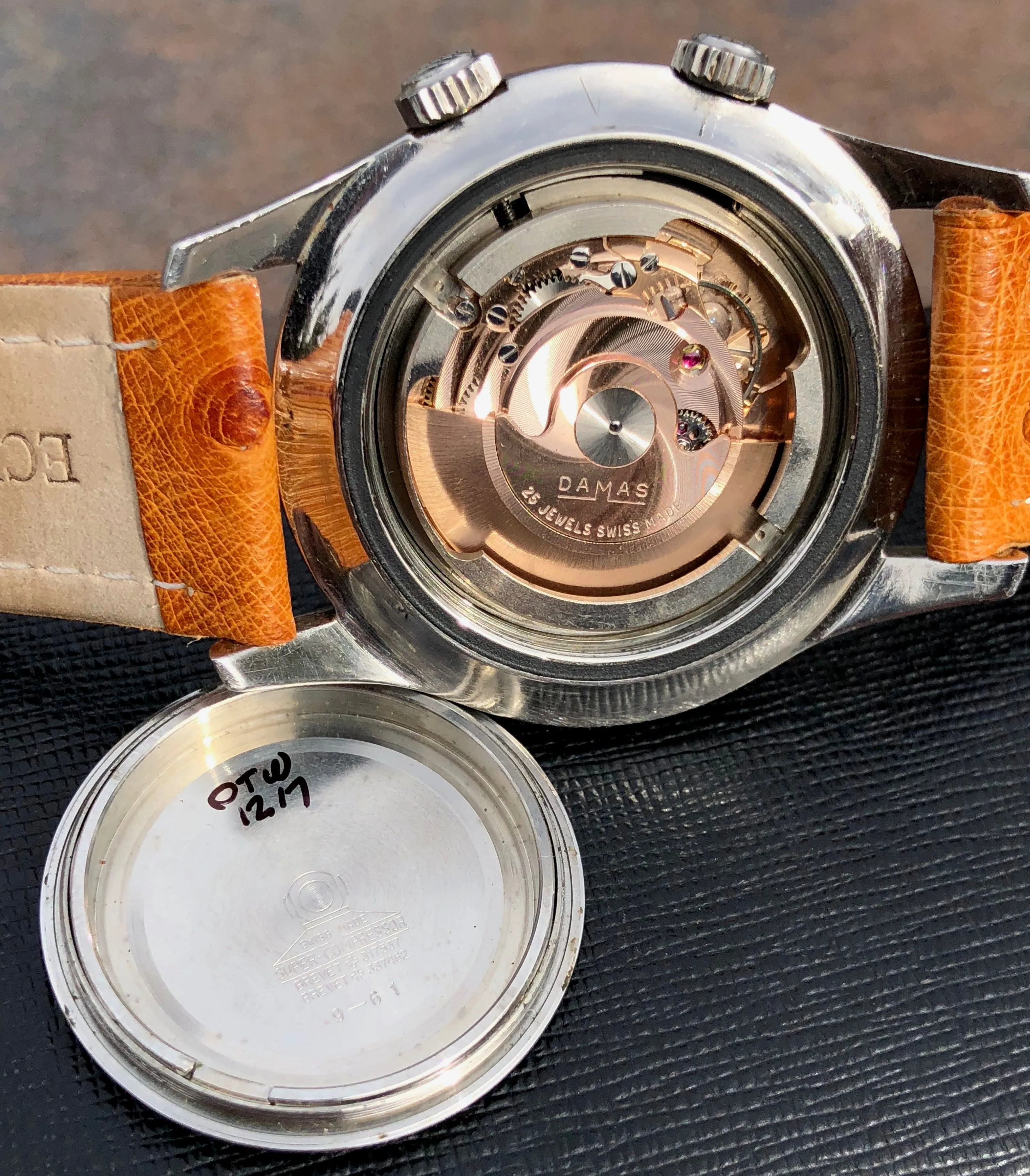 Vintage Damas Marinograf 3753 Automatic Steel Super Compressor Wristwatch Circa 1961