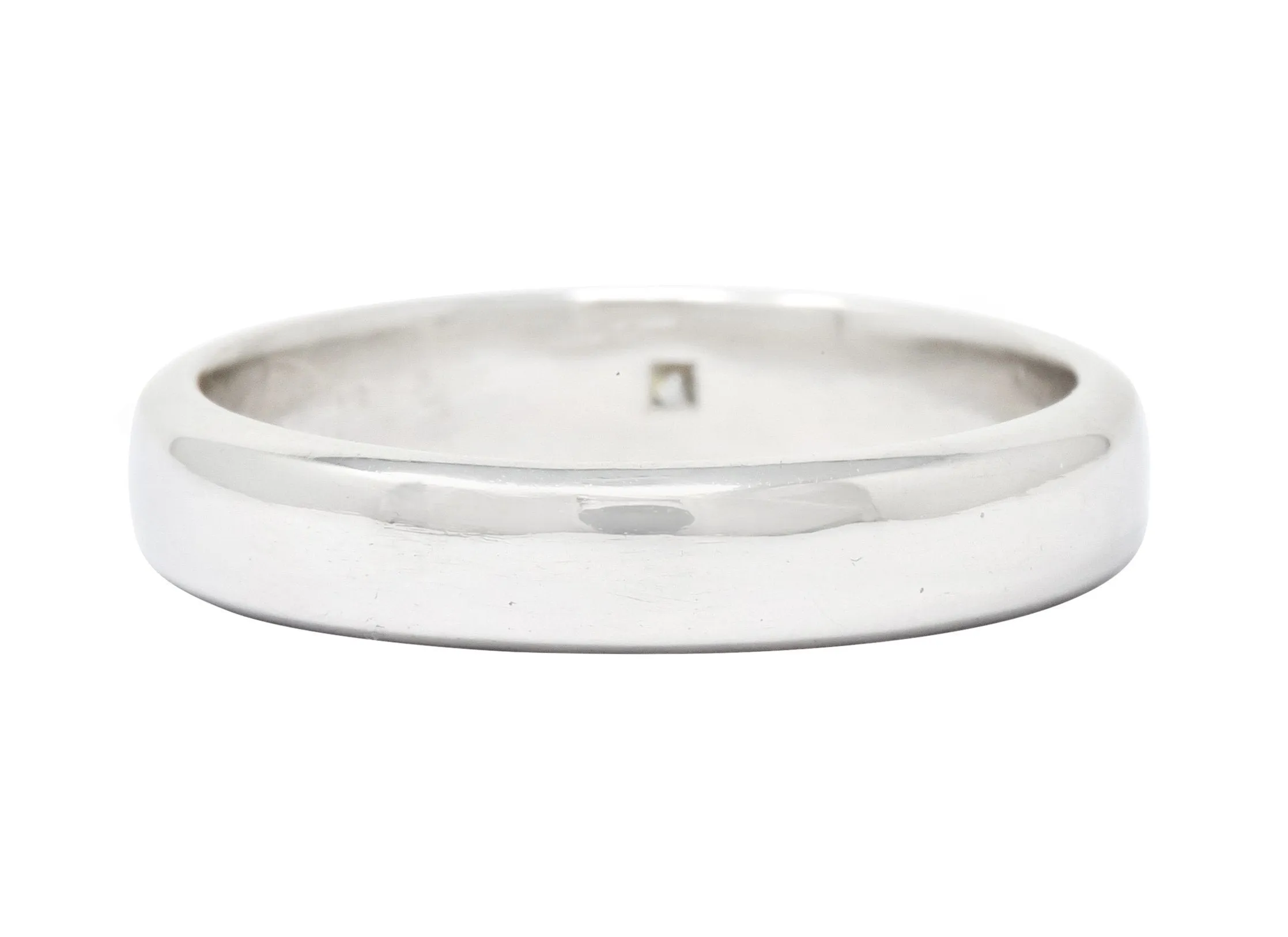 Vintage Diamond 18 Karat White Gold Wedding Band Ring Circa 1990