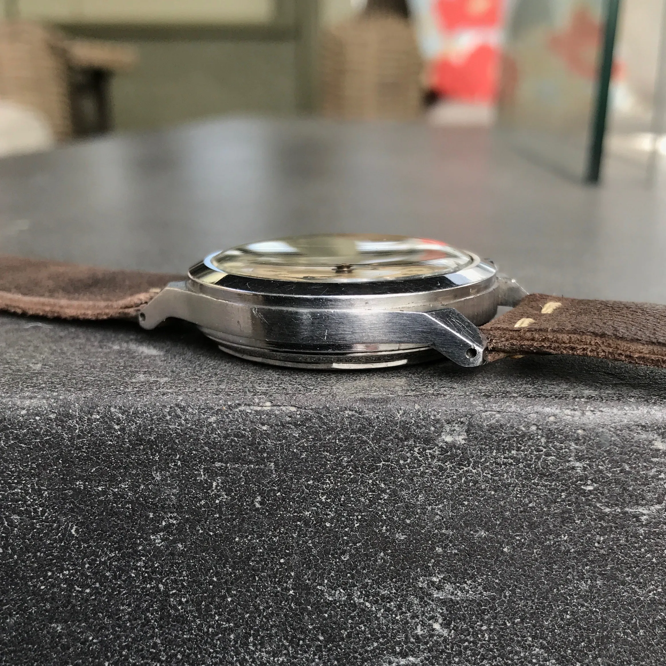 Vintage Doxa Spillman Case Stainless Steel Chronograph Manual 38mm Wristwatch