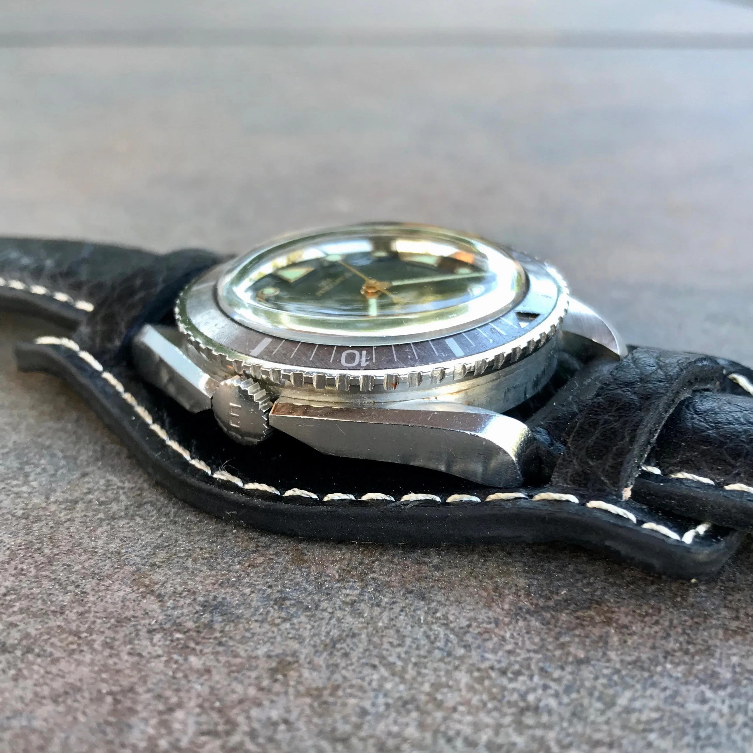 Vintage Eberhard & Co. Scafograf 200 Stainless Steel Divers Gilt Wristwatch