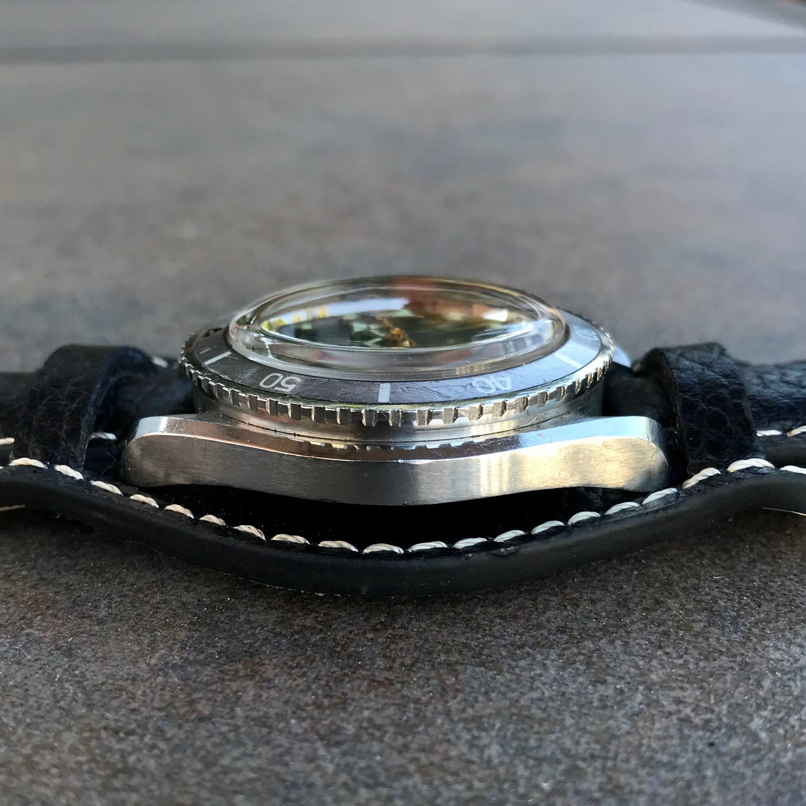 Vintage Eberhard & Co. Scafograf 200 Stainless Steel Divers Gilt Wristwatch