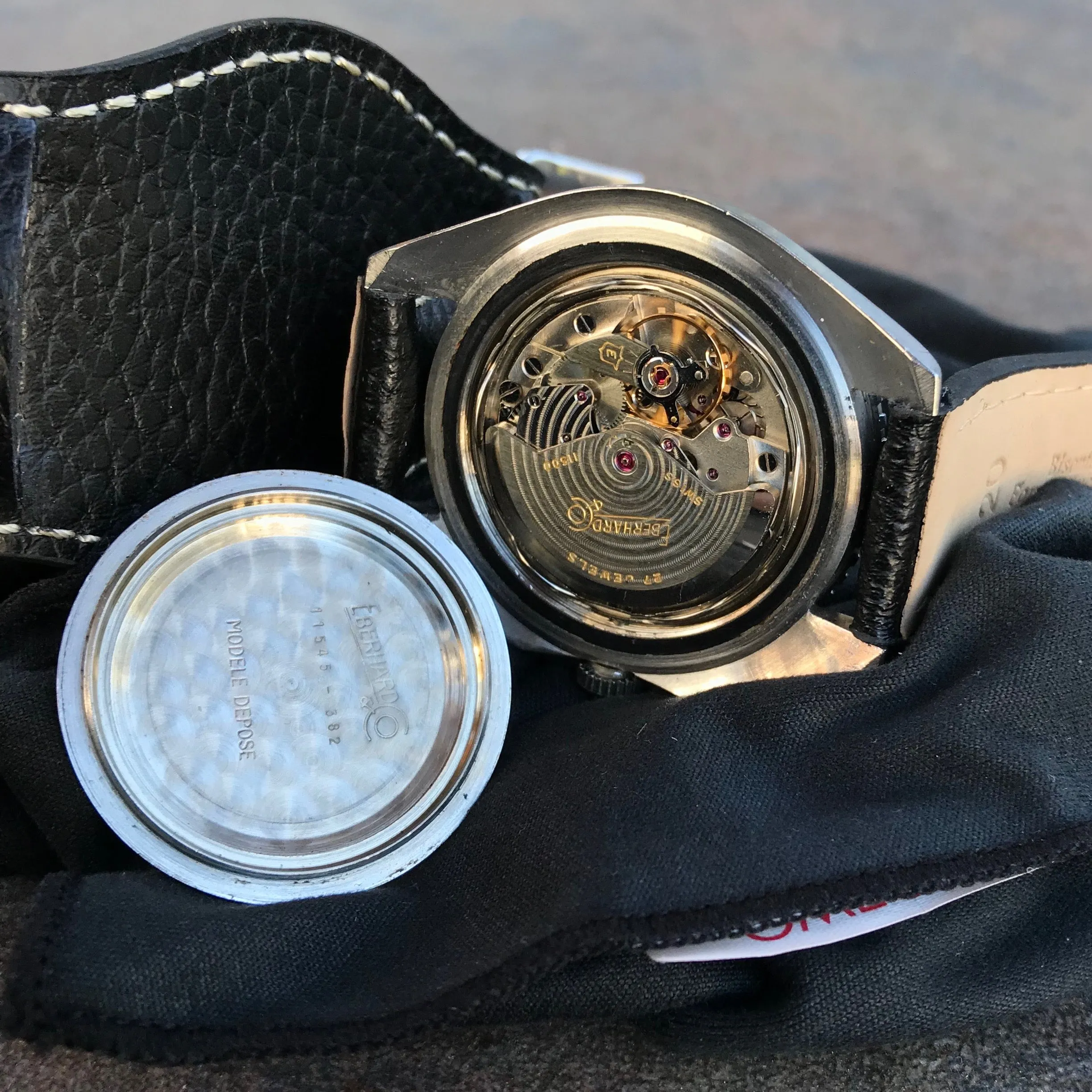 Vintage Eberhard & Co. Scafograf 200 Stainless Steel Divers Gilt Wristwatch