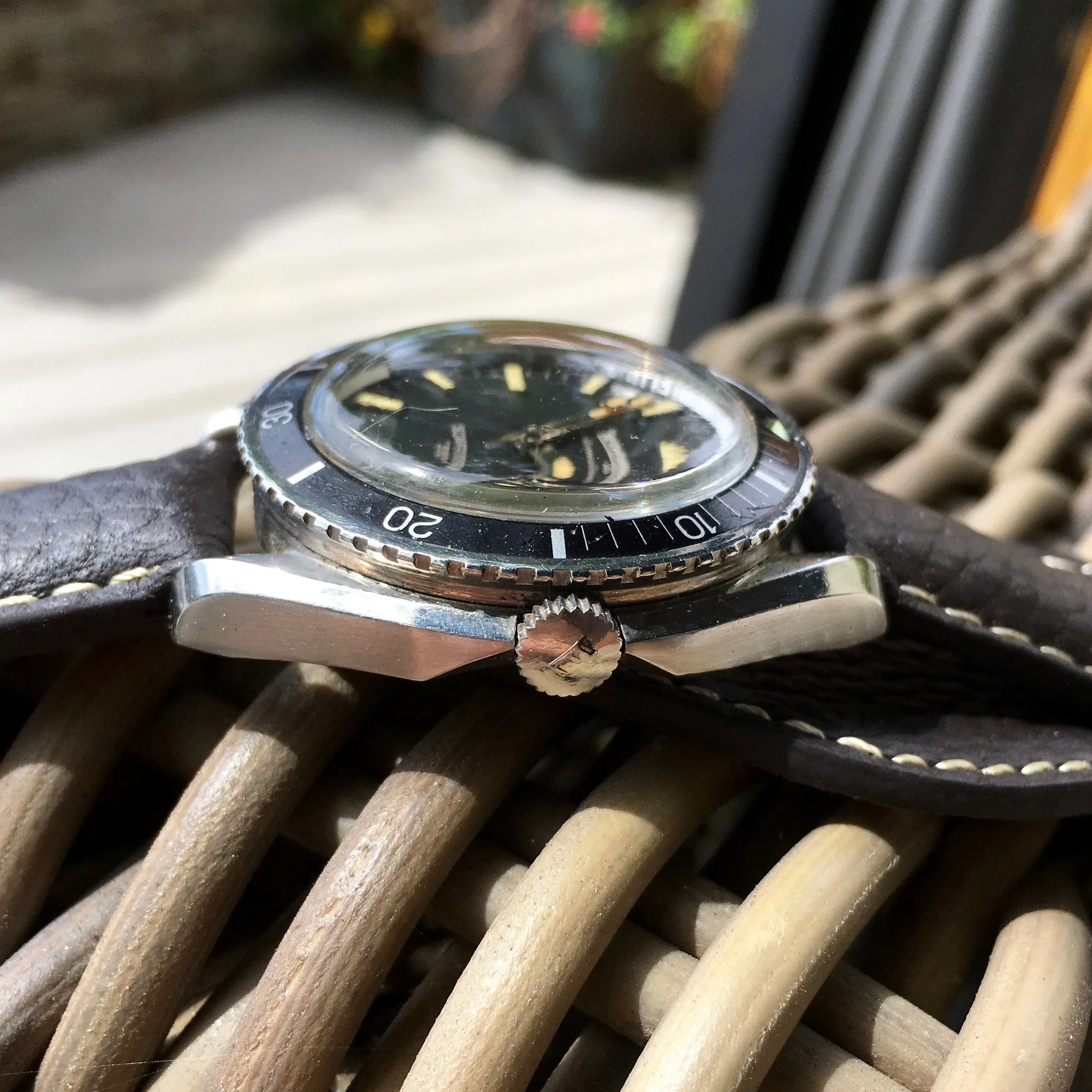 Vintage Eberhard & Co. Scafograf 300 Roulette Date Stainless Steel Watch