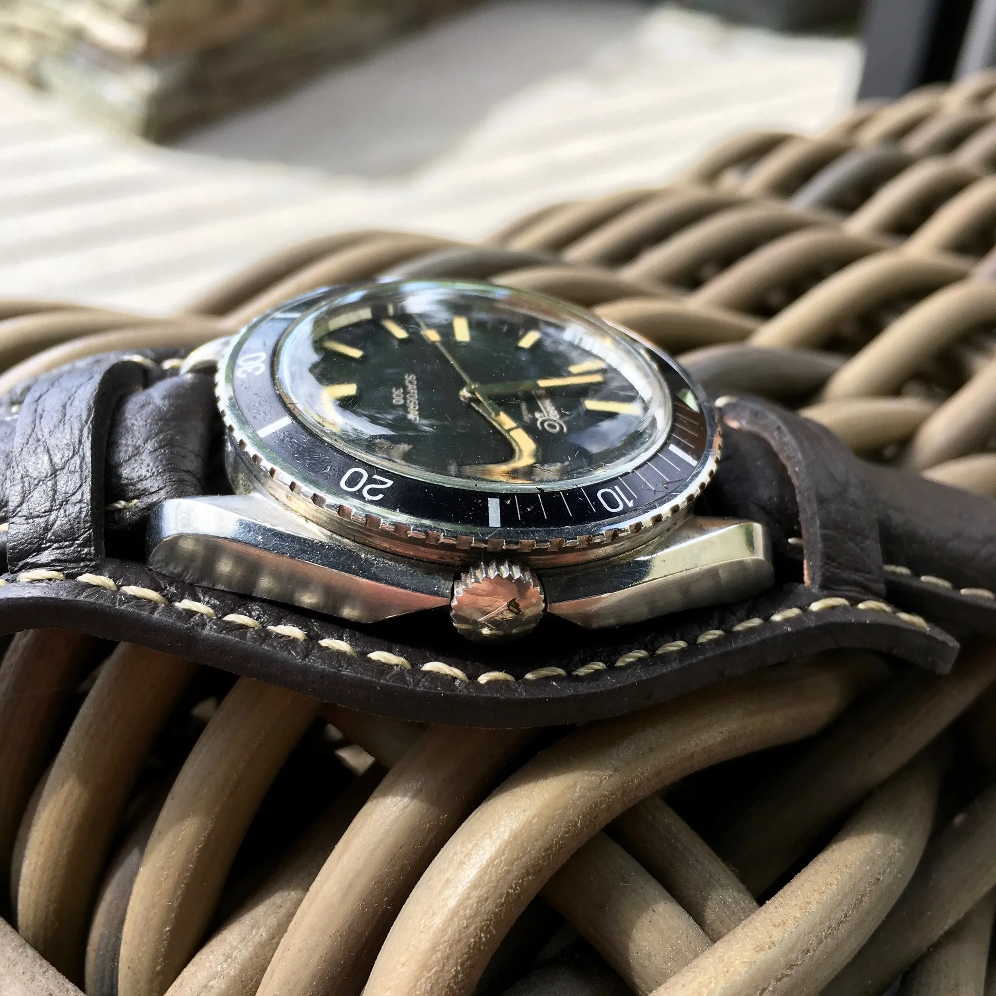 Vintage Eberhard & Co. Scafograf 300 Roulette Date Stainless Steel Watch