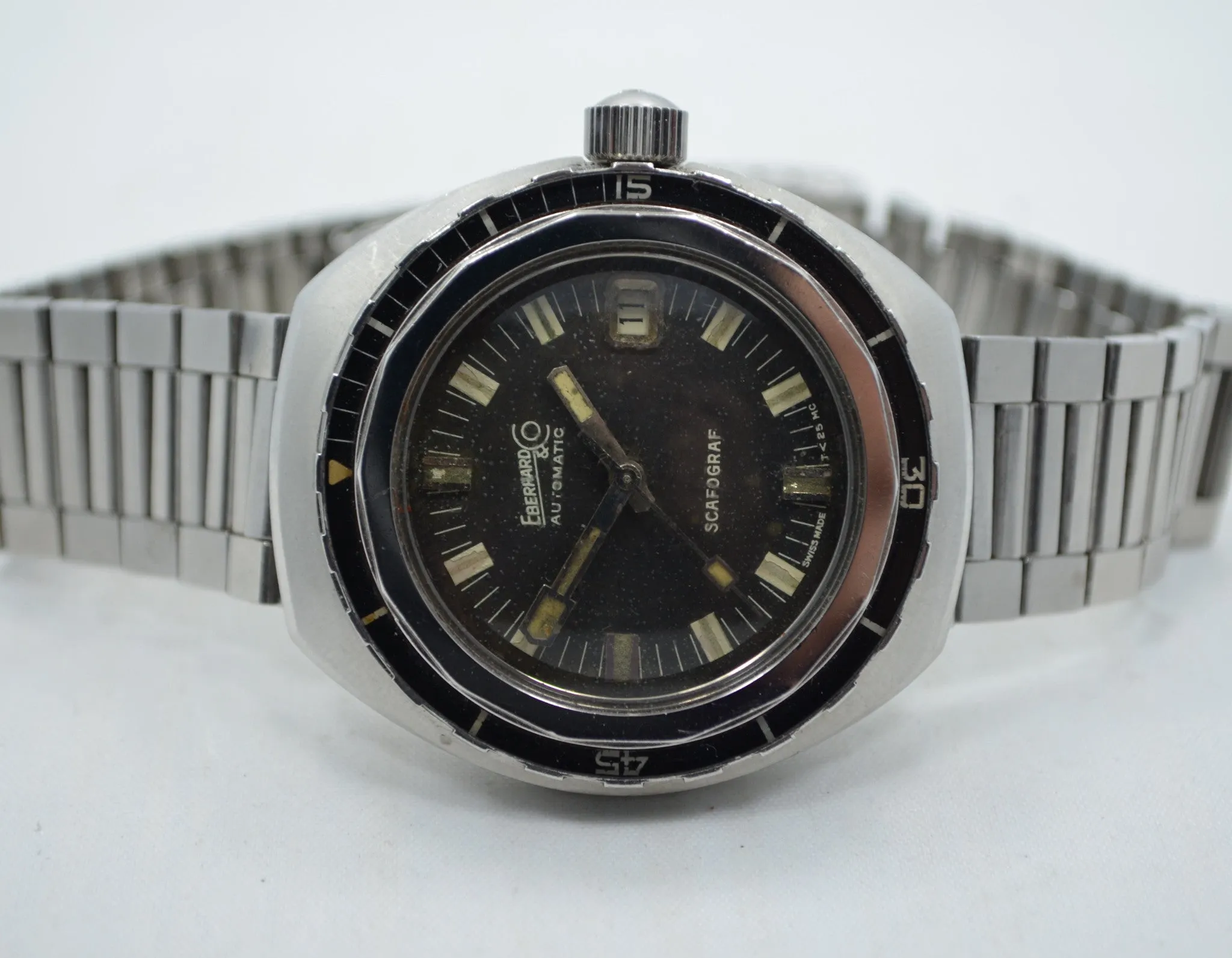 Vintage Eberhard & Co. Scafograf 400M Ref. 26028 Automatic Divers Wristwatch