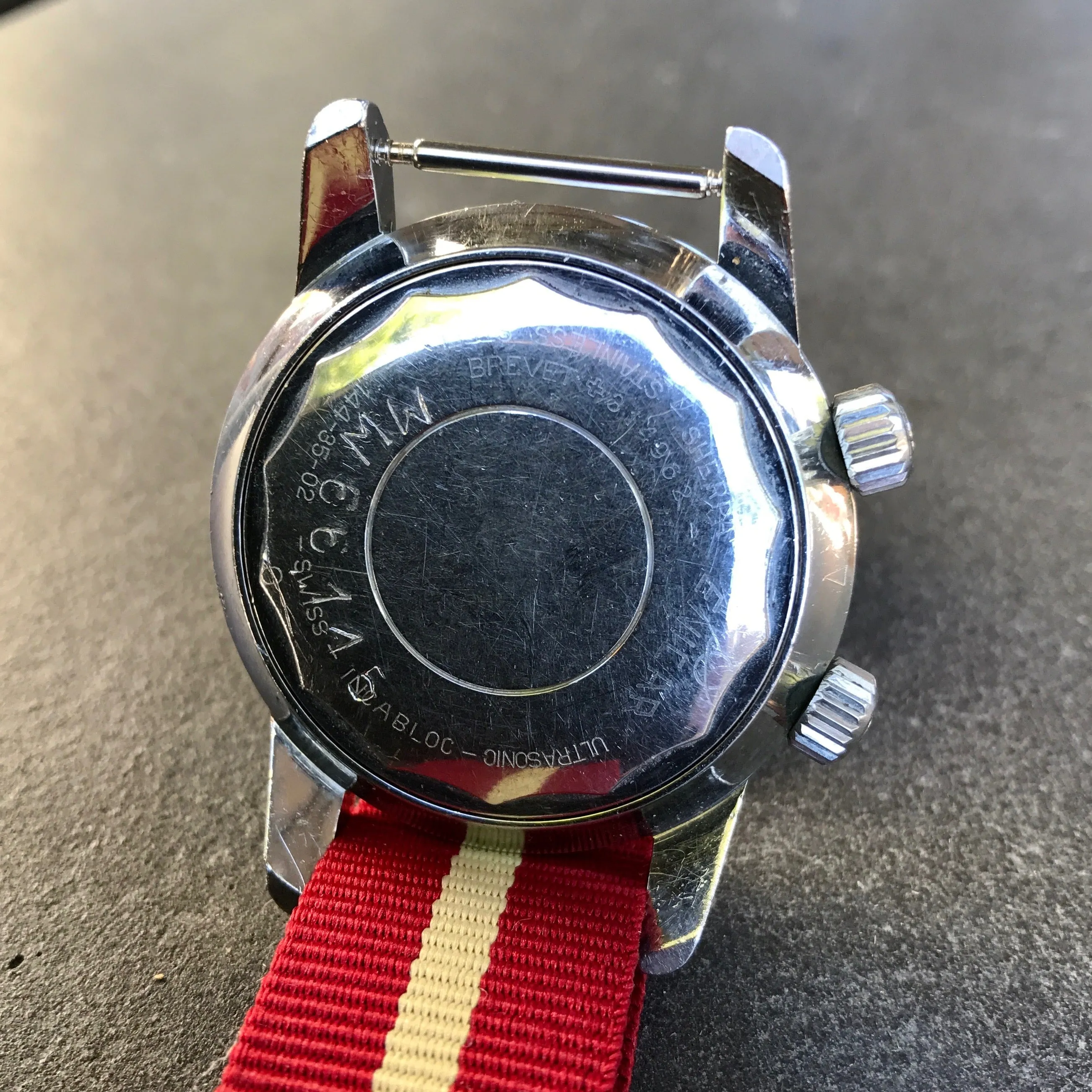 Vintage Enicar Sherpa Super Dive 2342 Polish Military Stainless Steel Automatic Compressor Wristwatch 1960's