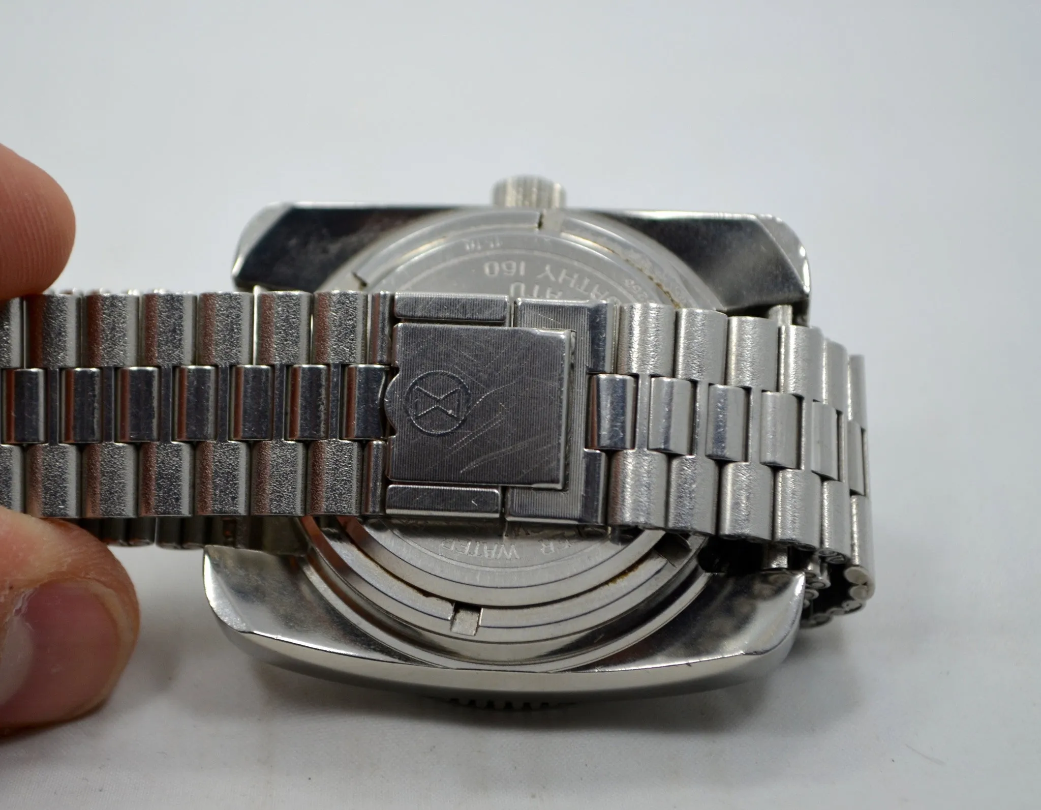 Vintage Favre Leuba Bathy 160 Divers 53253 Blue Steel Wristwatch
