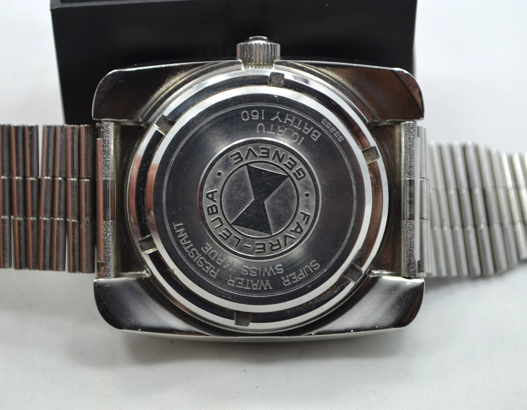 Vintage Favre Leuba Bathy 160 Divers 53253 Blue Steel Wristwatch