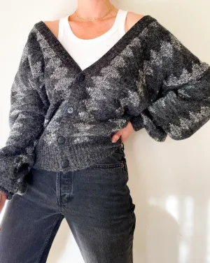 Vintage Grey Argyle Cardigan
