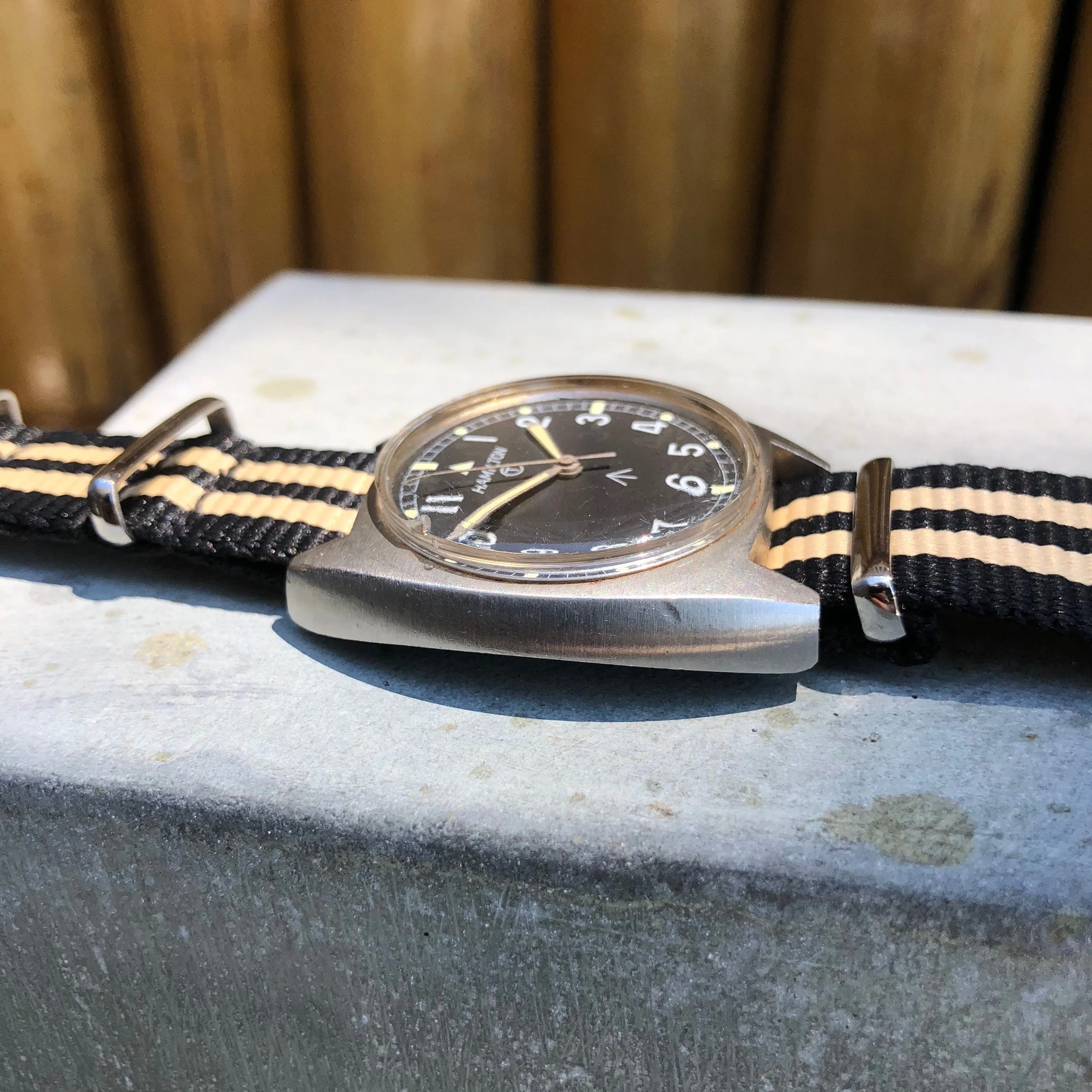 Vintage Hamilton W10 Military Steel Caliber 2750 Manual Wind Wristwatch Circa 1973