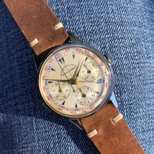 Vintage Heuer Abercrombie Fitch Co Auto Graph Valjoux 72 Chronograph Steel Wristwatch