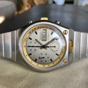 Vintage Heuer Kentucky 750.705 Steel Gold Automatic Valjoux 7750 Chronograph Watch