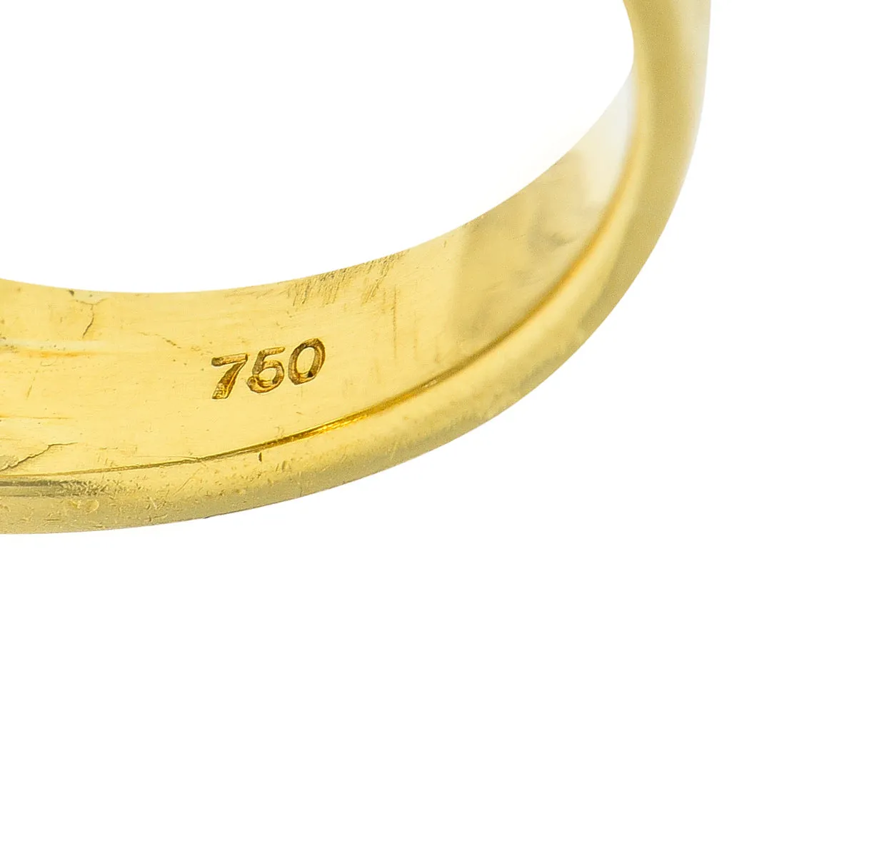 Vintage Jadeite Jade Diamond 18 Karat Yellow Gold Cabochon Band Ring GIA