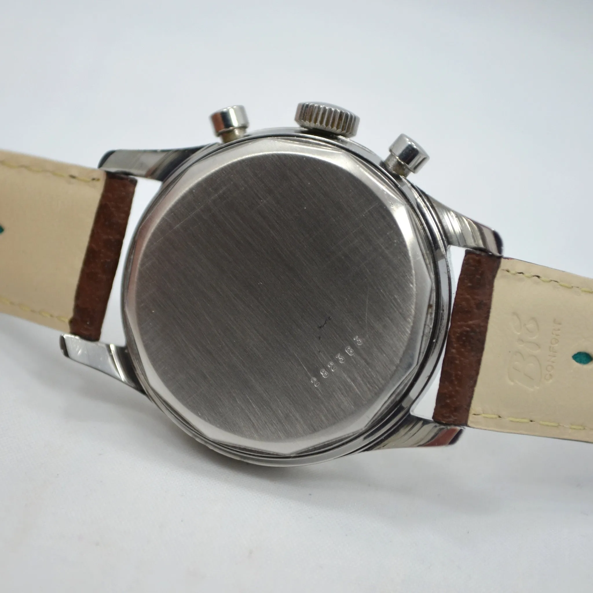 Vintage LeCoultre Stainless Steel Chronograph Valjoux 72 Wristwatch 1960's