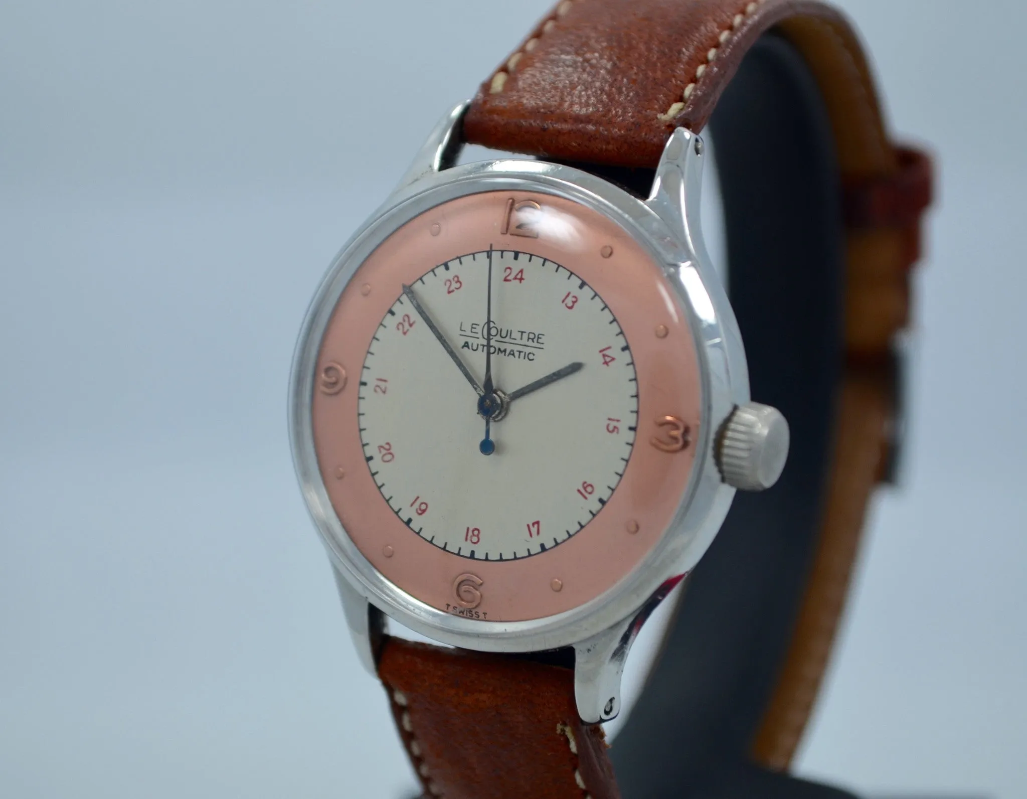 Vintage LeCoultre Steel Bumper Automatic Cal. 12A Two Tone Dial Watch