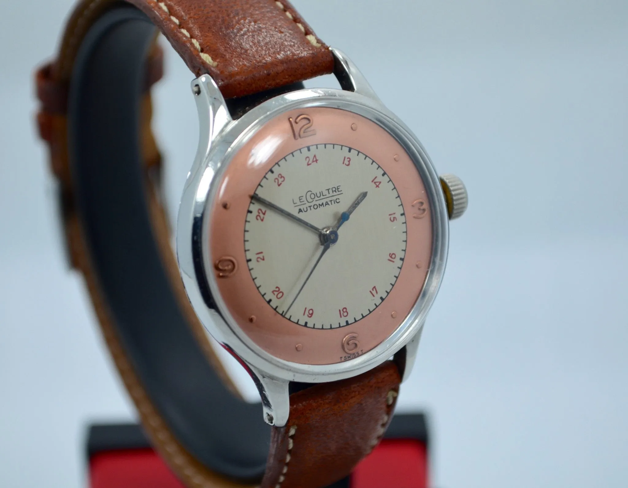 Vintage LeCoultre Steel Bumper Automatic Cal. 12A Two Tone Dial Watch