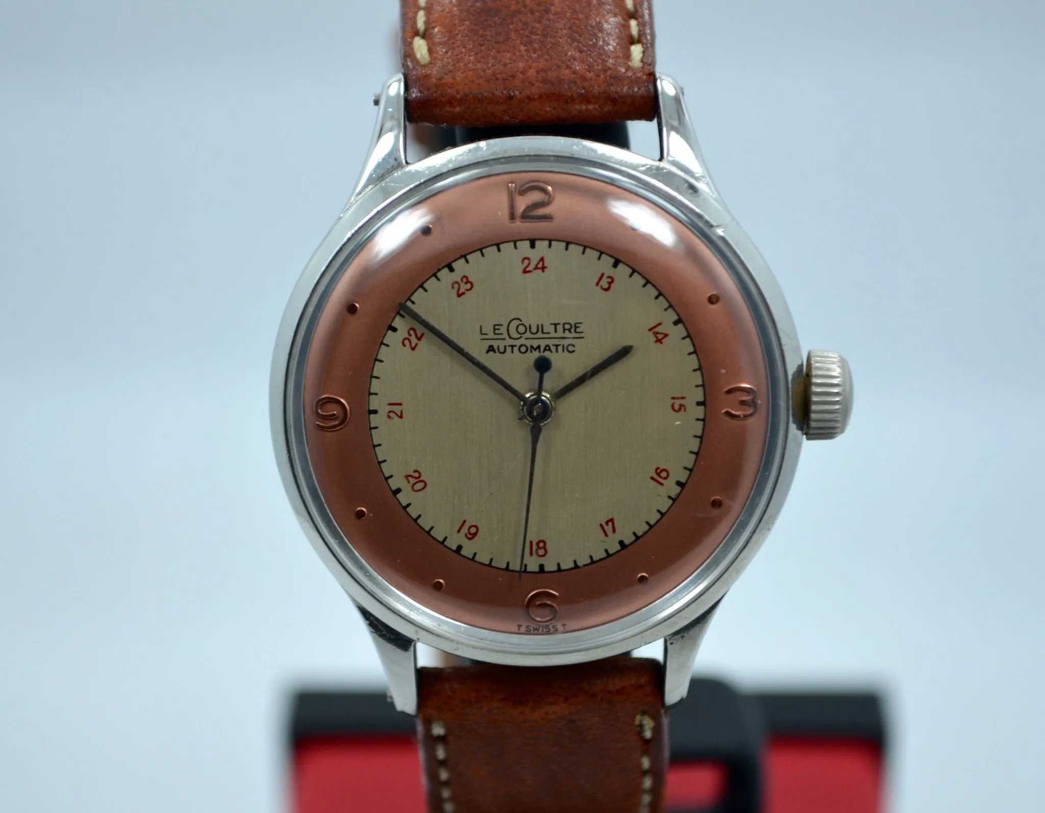 Vintage LeCoultre Steel Bumper Automatic Cal. 12A Two Tone Dial Watch