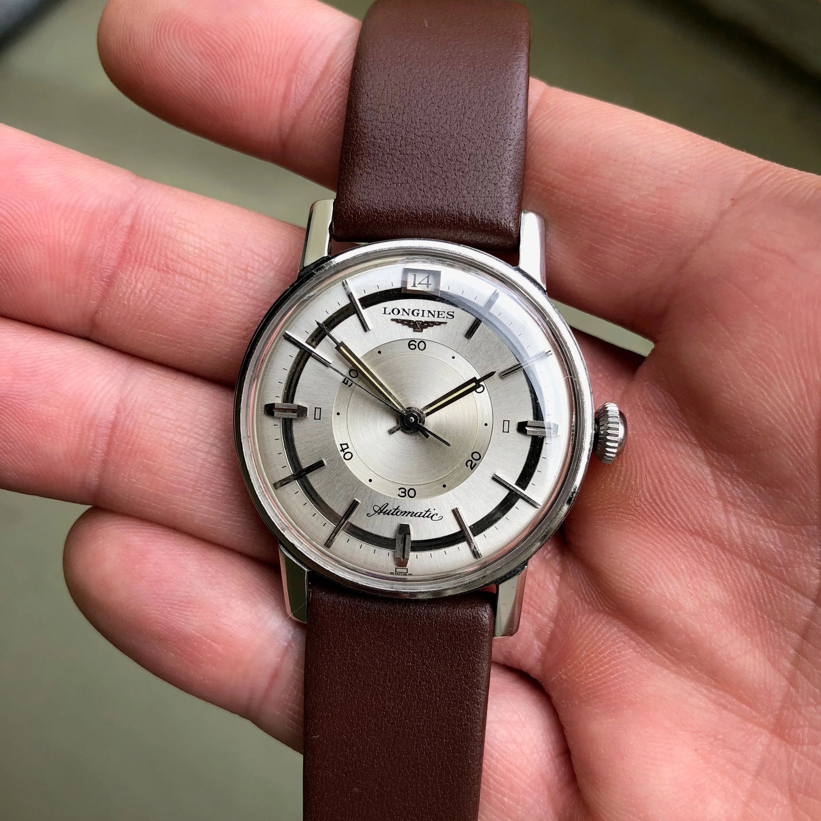 Vintage Longines 2579 Stainless Steel Caliber 341 Automatic 35mm Wristwatch