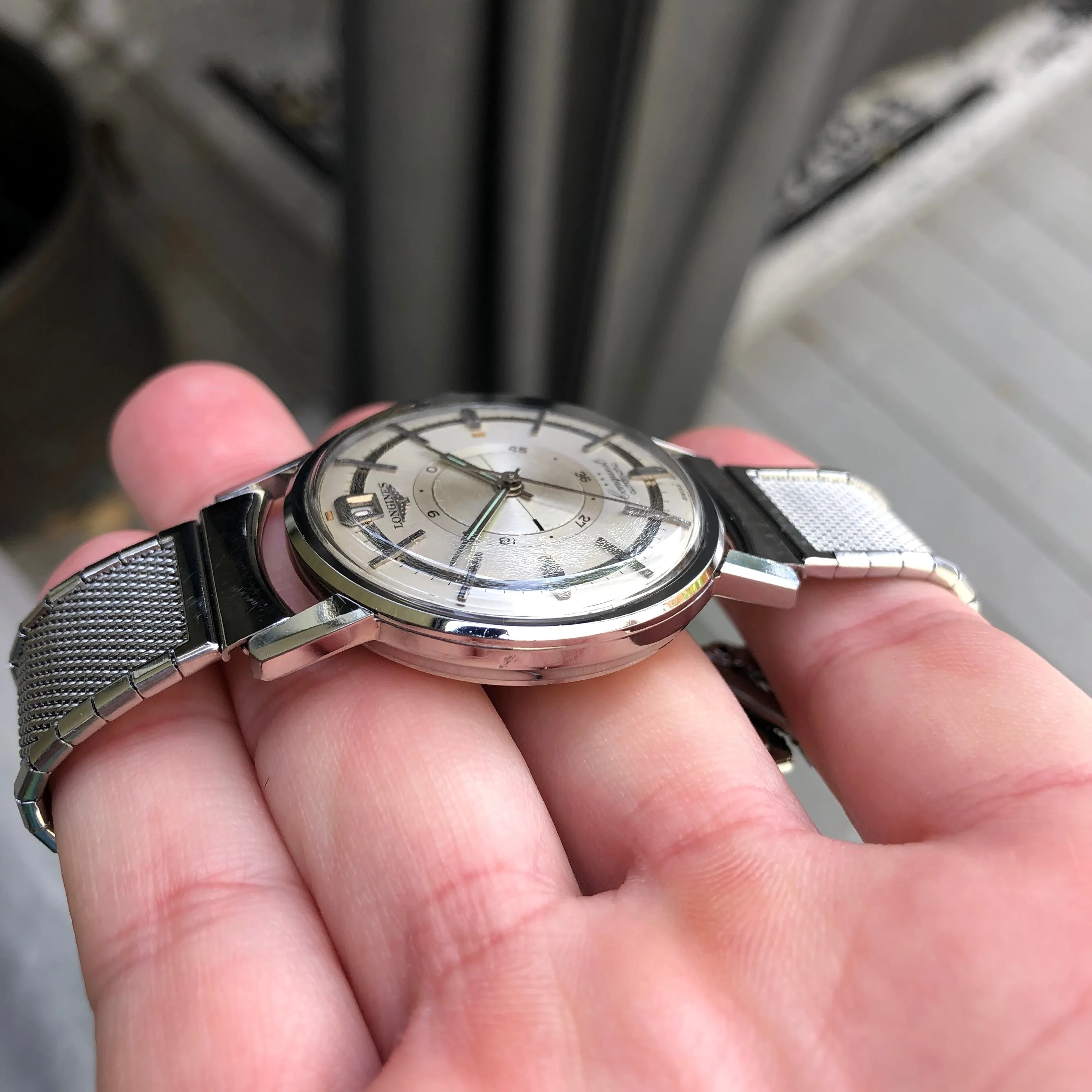 Vintage Longines Conquest Power Reserve 9031 Automatic Cal. 294 Steel Wristwatch Box Papers