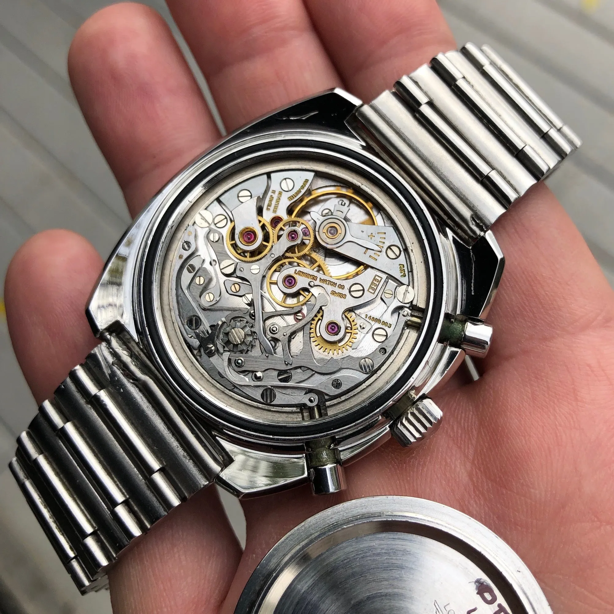 Vintage Longines Nonius 8225 Steel Chronograph 30CH Manual Wind Wristwatch Circa 1968